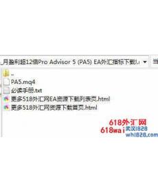 月盈利超12倍Pro Advisor5(PA5)外汇EA下载